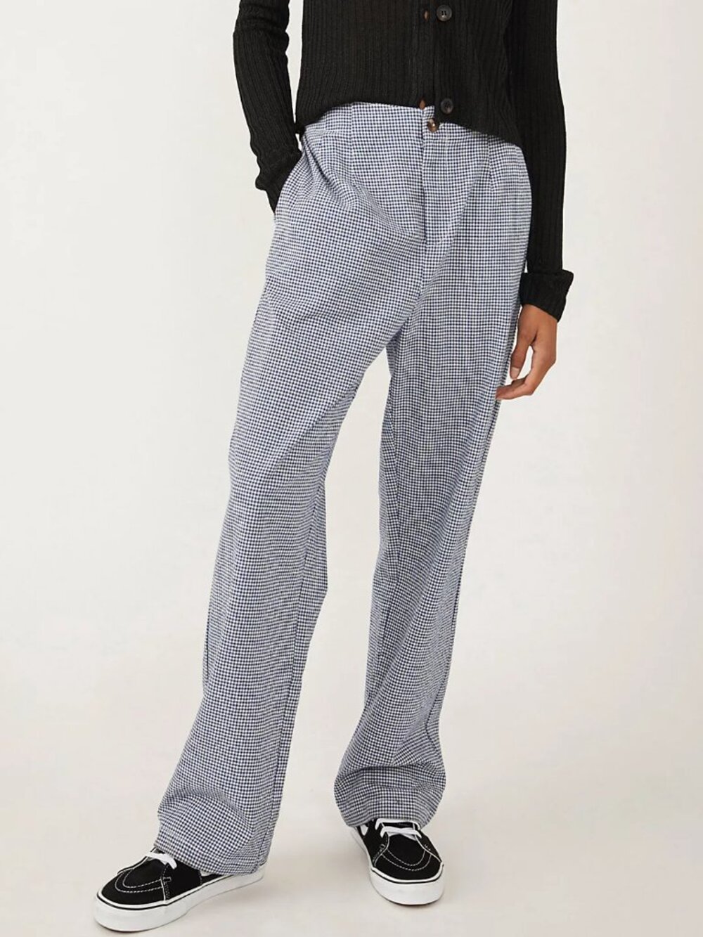 Free People Kate blue gingham pants